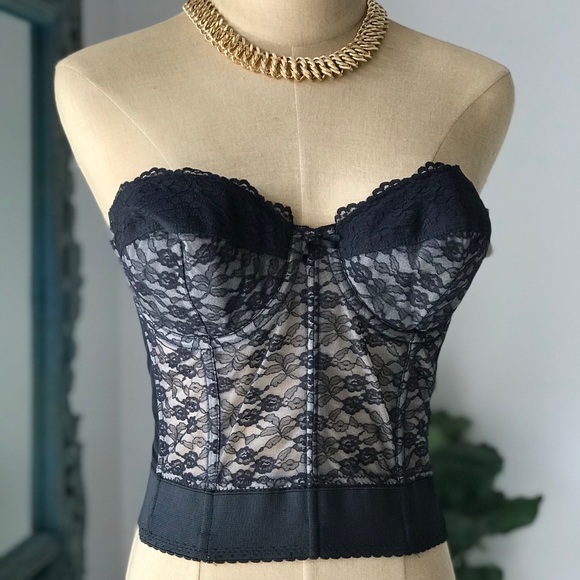 Black Lace Corset Tops